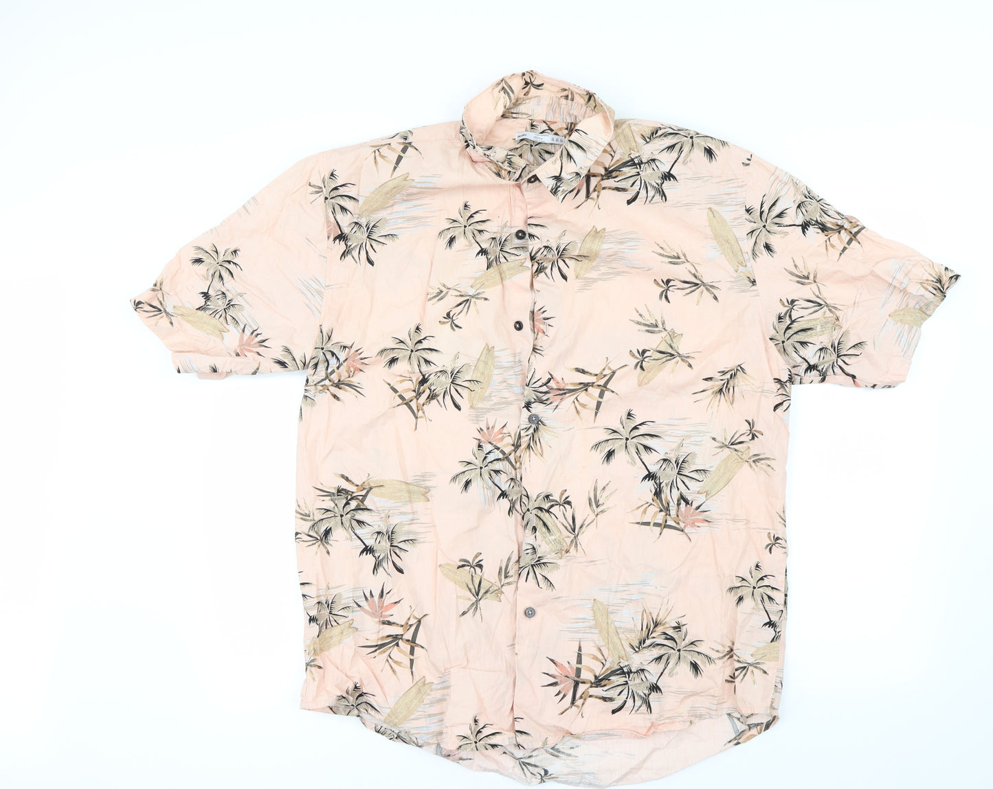 Berska  Womens Pink Floral  Basic Button-Up Size XL