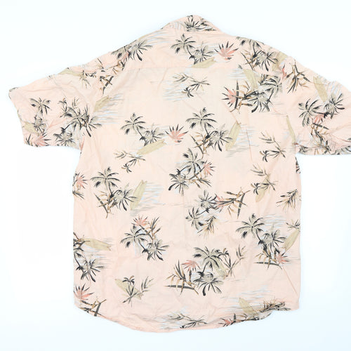 Berska  Womens Pink Floral  Basic Button-Up Size XL