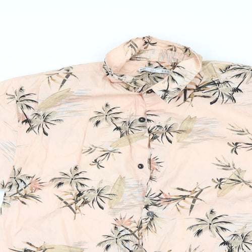 Berska  Womens Pink Floral  Basic Button-Up Size XL