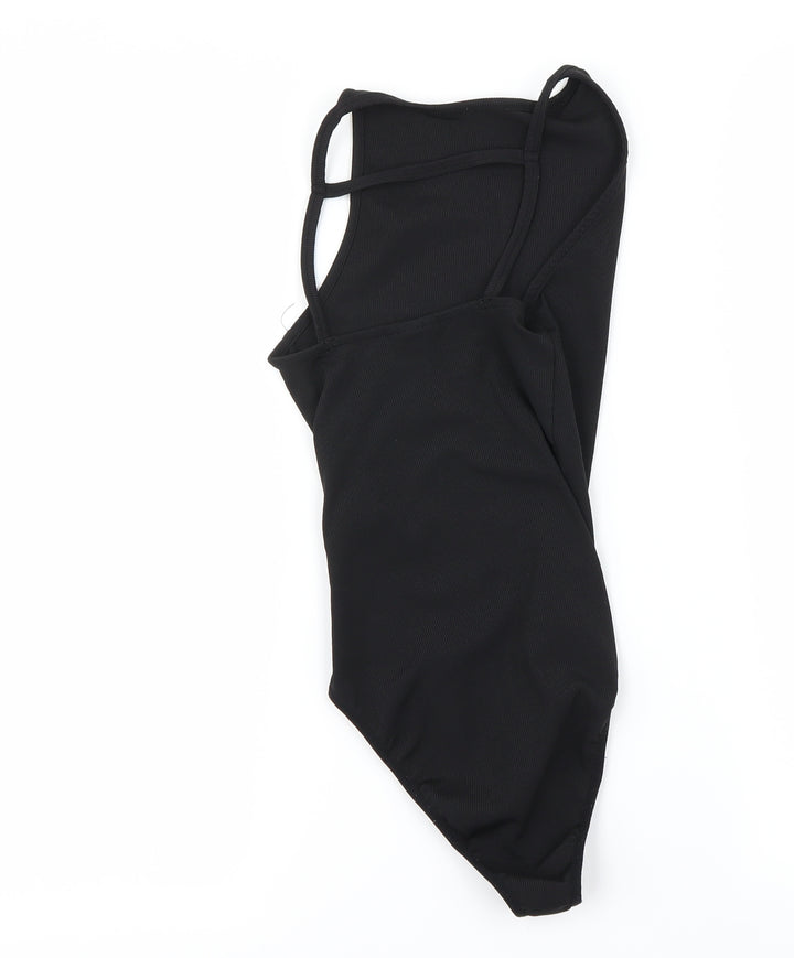Preworn Womens Black Bodysuit One-Piece Size 8