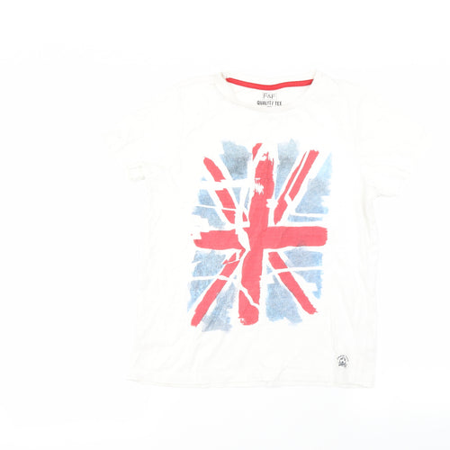 F&F Boys White   Basic T-Shirt Size S
