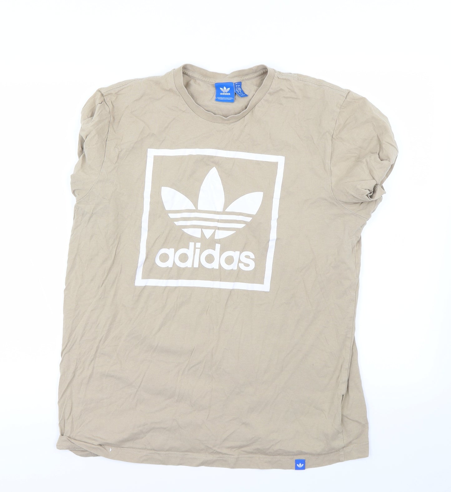 adidas Mens Beige    T-Shirt Size L