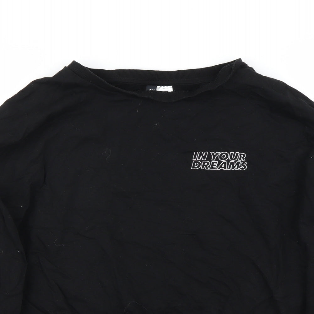 H&M Mens Black    T-Shirt Size L