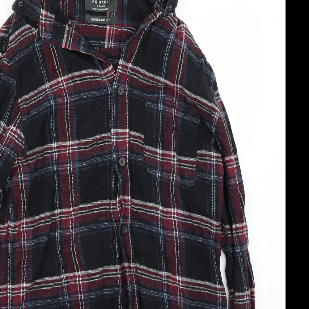 Primark Mens Grey Check   Button-Up Size XS