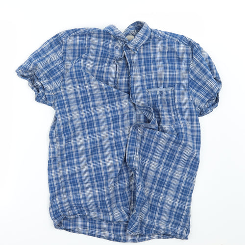Cedar Wood State Womens Blue Check  Basic Button-Up Size S