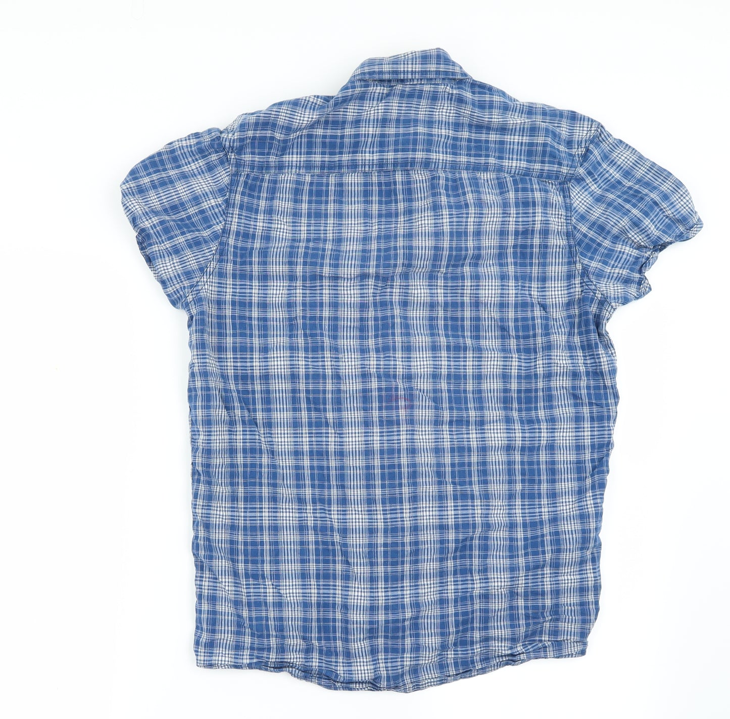 Cedar Wood State Womens Blue Check  Basic Button-Up Size S