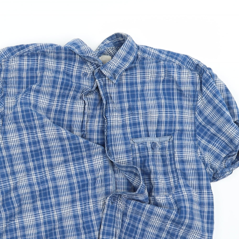 Cedar Wood State Womens Blue Check  Basic Button-Up Size S