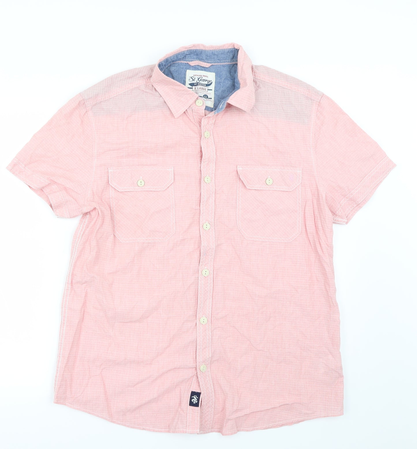 St George  Mens Pink    Button-Up Size L