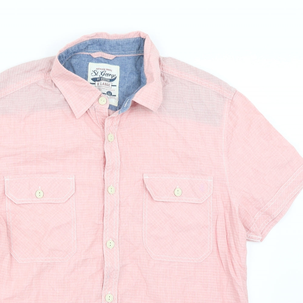 St George  Mens Pink    Button-Up Size L