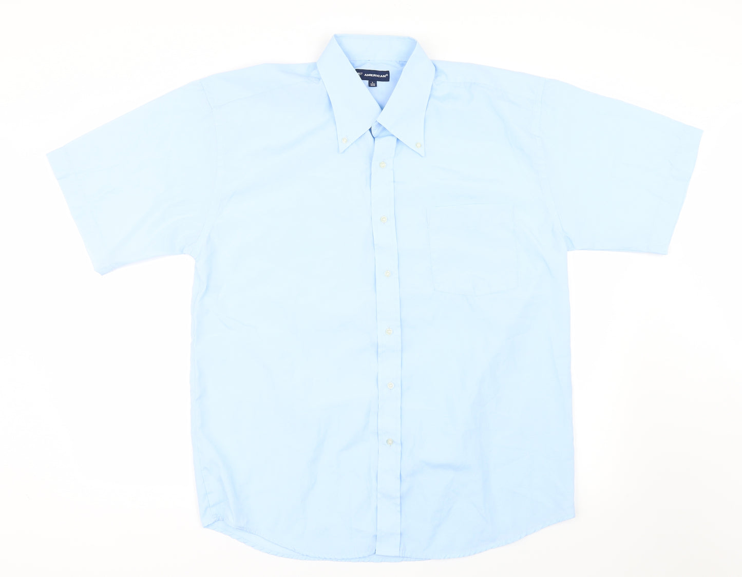 1st American Mens Blue    Button-Up Size L