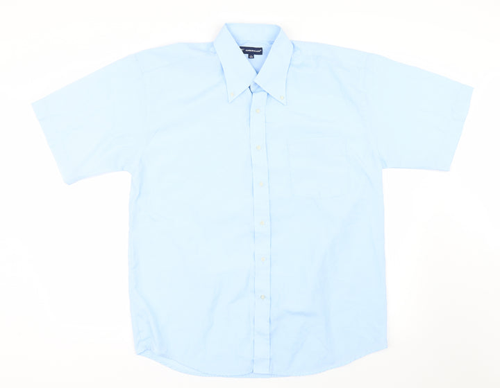 1st American Mens Blue    Button-Up Size L