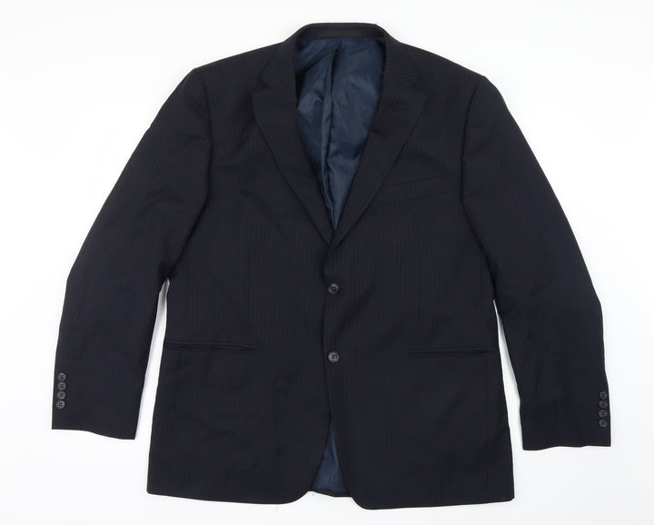 Marks and Spencer Mens Blue Striped Jacket Blazer Size 42