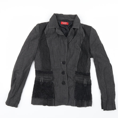 Lisa Campione Womens Grey Geometric  Jacket  Size 10