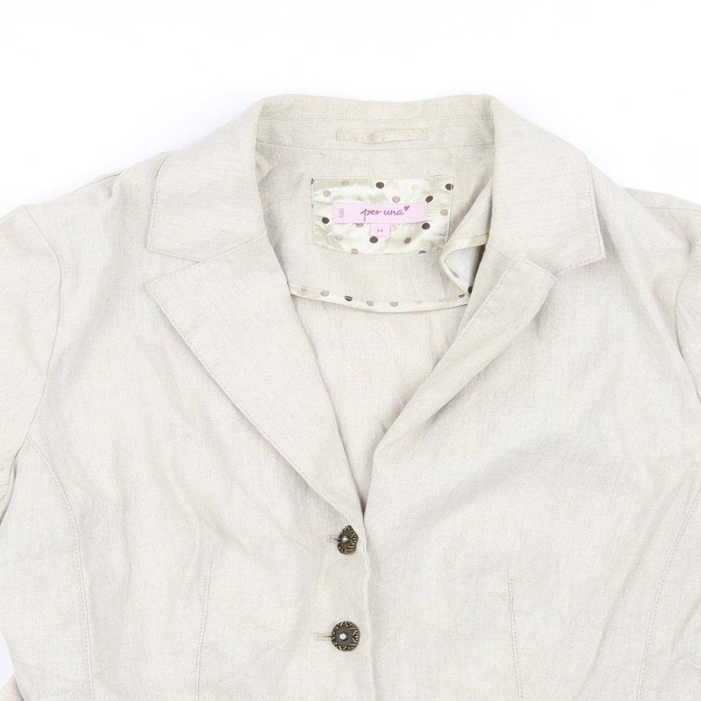 Per Una Womens Ivory   Jacket  Size 14