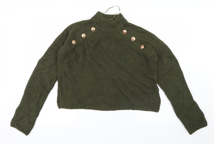 Brave Soul Womens Green Knit Pullover Jumper Size M