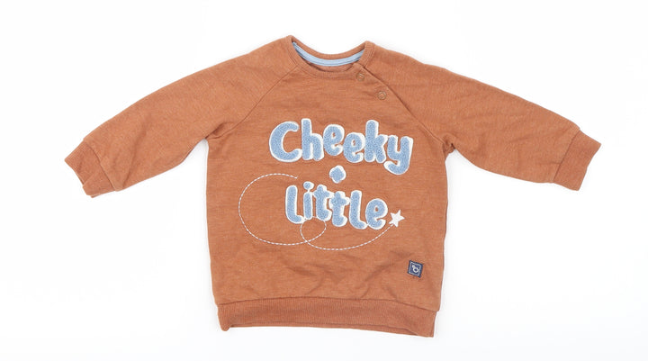 George Boys Brown  Knit Pullover Jumper Size 6-9 Months