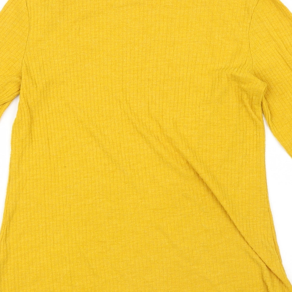 River Island Womens Yellow   Basic T-Shirt Size 10