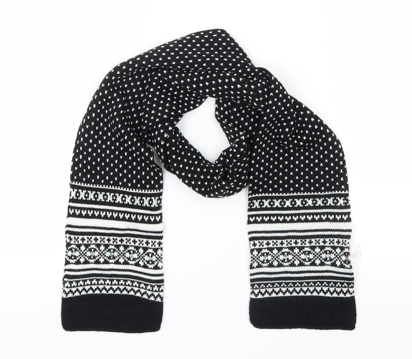 Matalan Womens Black Geometric Knit  Scarf