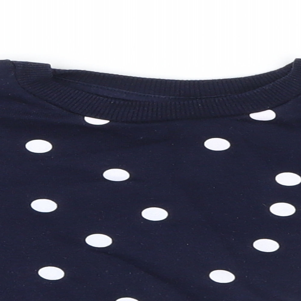 Primark Girls Blue Polka Dot Knit Pullover Jumper Size 18-24 Months