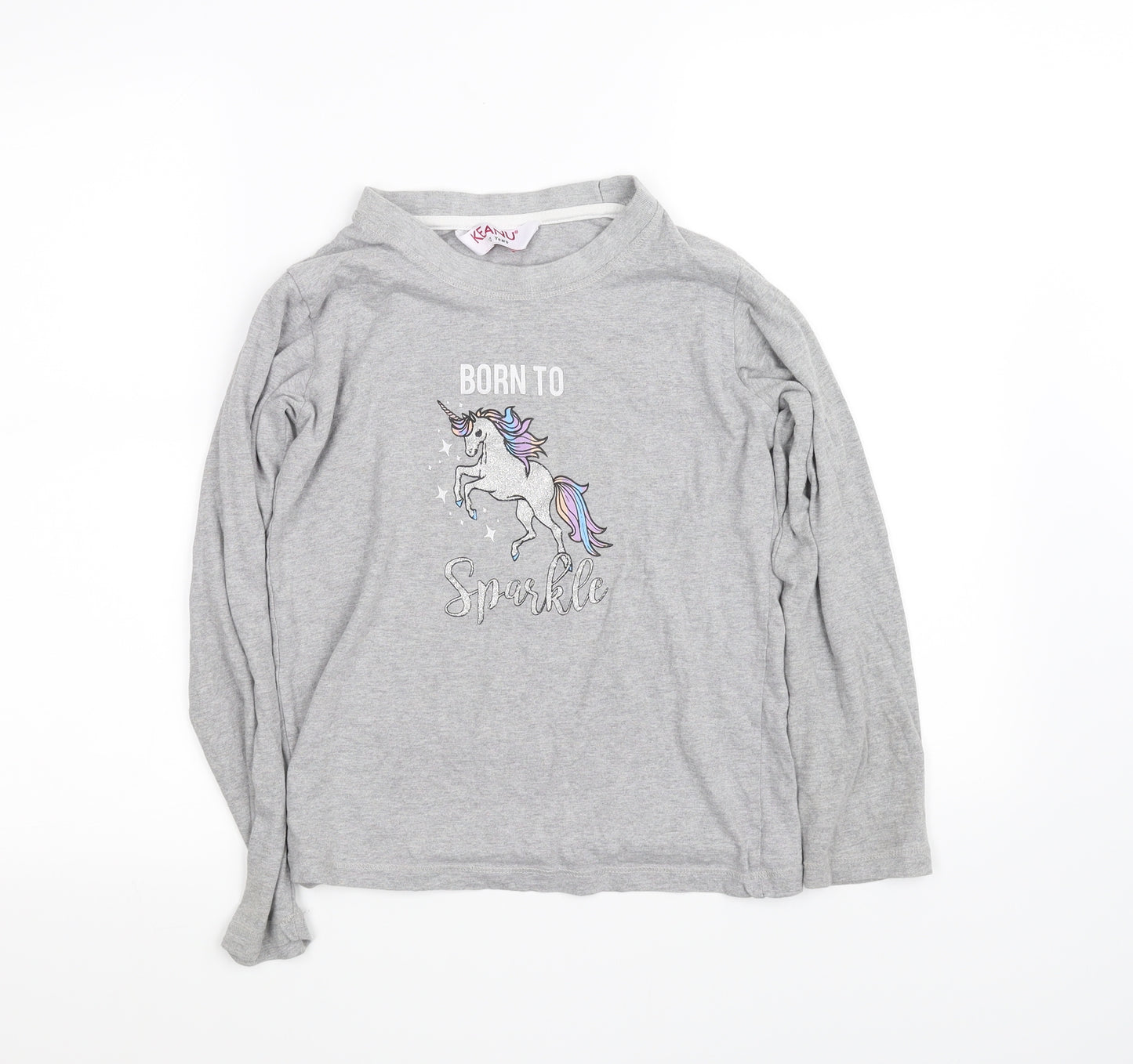 keanu Girls Grey   Basic T-Shirt Size 11-12 Years