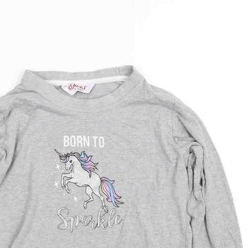keanu Girls Grey   Basic T-Shirt Size 11-12 Years