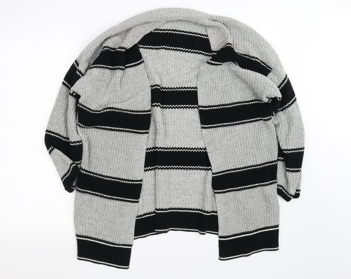 Gap Womens Grey Striped  Cardigan Jumper Size M