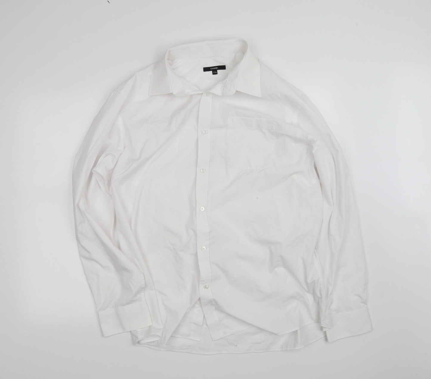 George Mens White    Button-Up Size 17.5