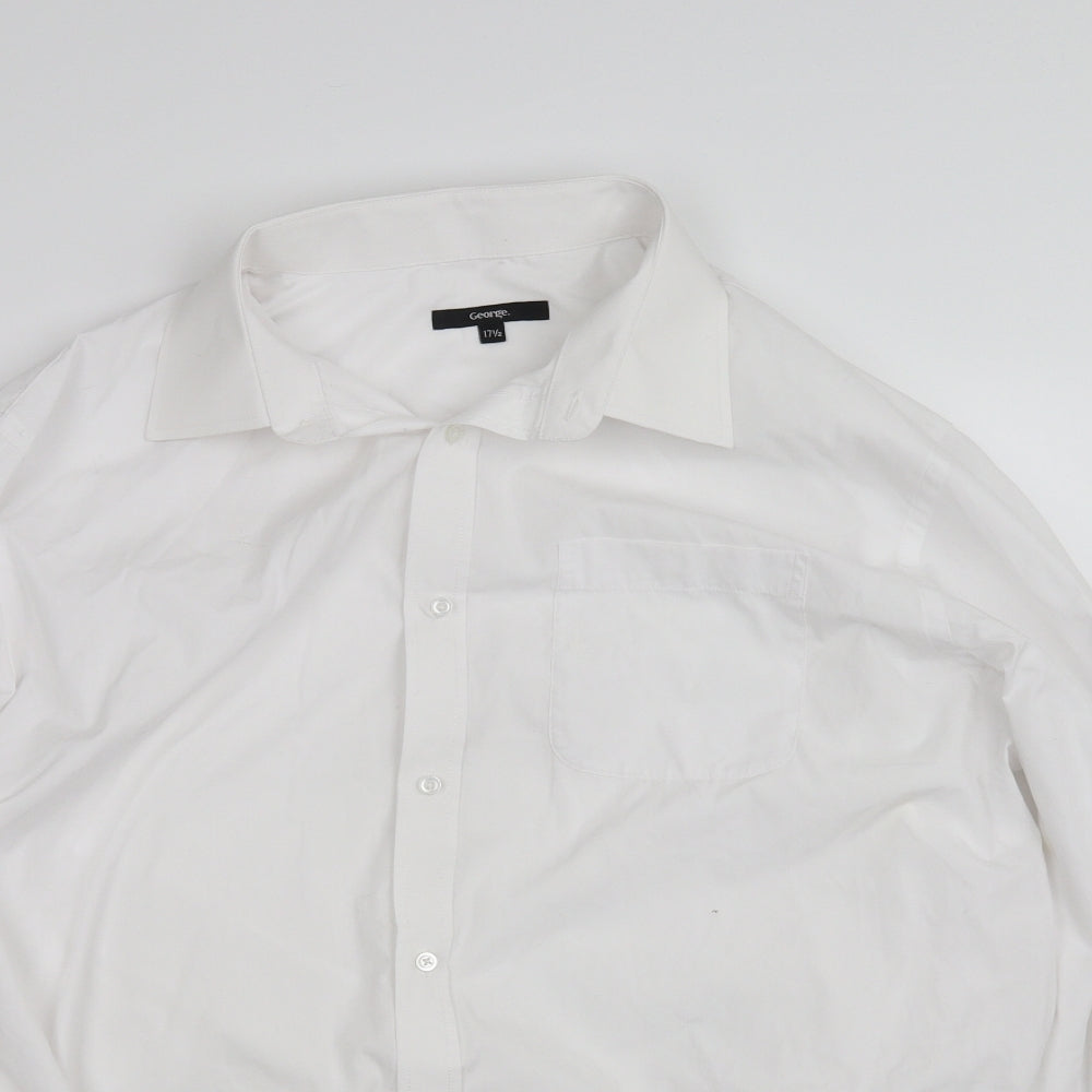 George Mens White    Button-Up Size 17.5