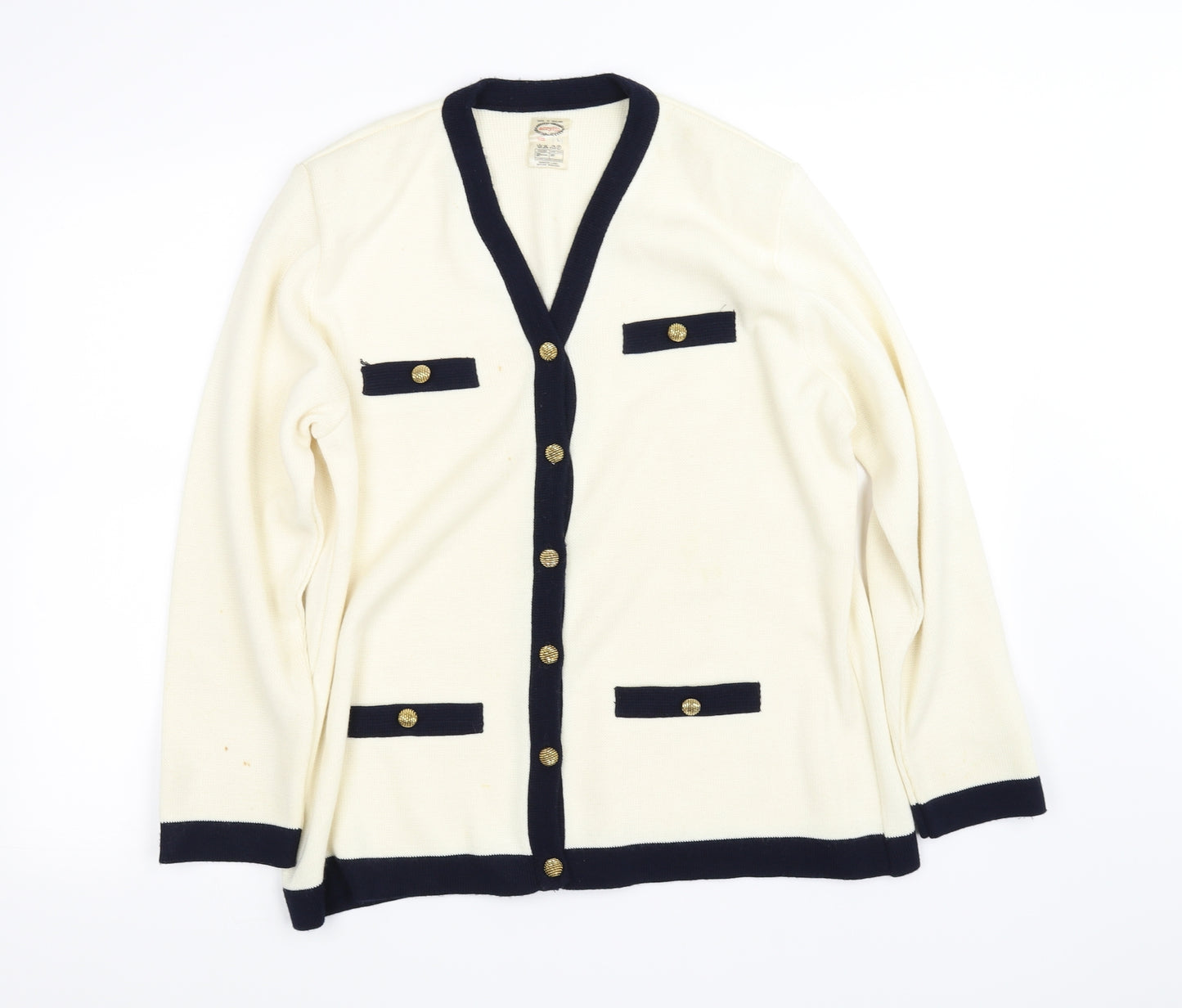 arcylic Womens Beige   Cardigan Sweatshirt Size 14