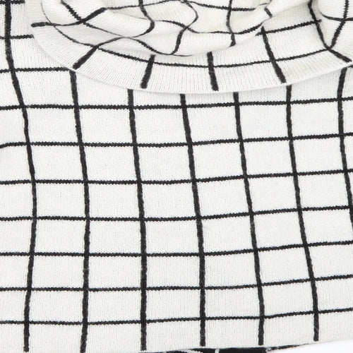 Ellen Tracy Womens White Check  Jacket Coat Size M