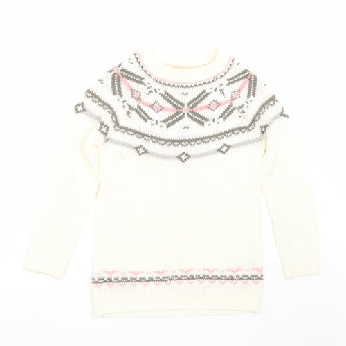 Peppers Girls White   Pullover Jumper Size 10-11 Years