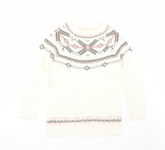 Peppers Girls White   Pullover Jumper Size 10-11 Years