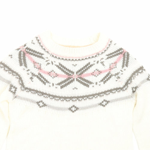 Peppers Girls White   Pullover Jumper Size 10-11 Years