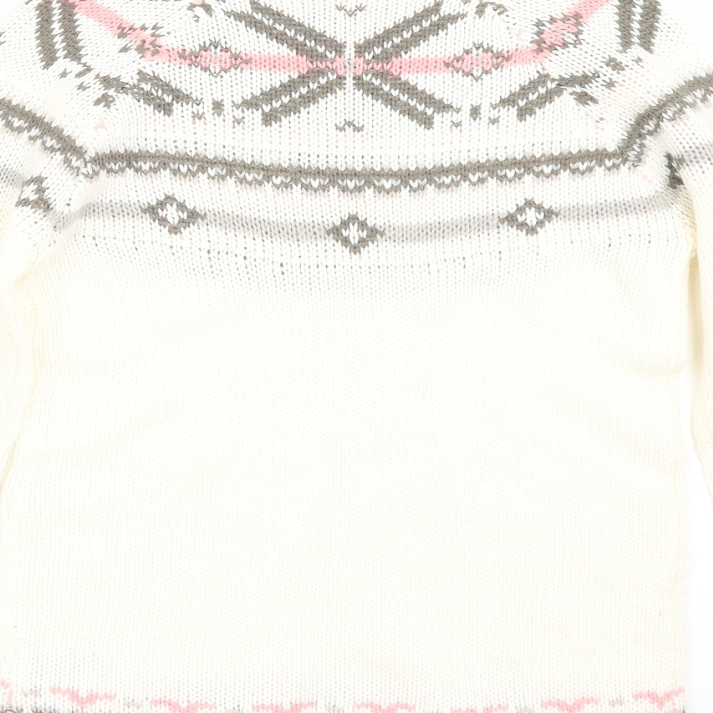 Peppers Girls White   Pullover Jumper Size 10-11 Years