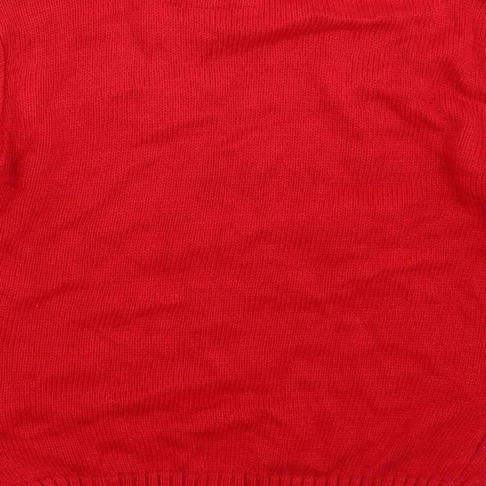 Preworn Girls Red   Pullover Jumper Size 11 Years
