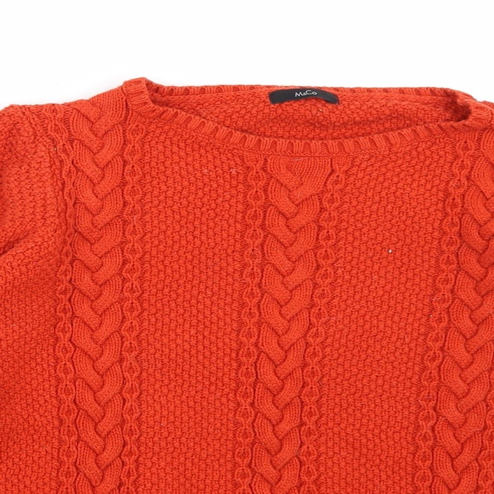 M&Co Womens Orange   Pullover Jumper Size 14
