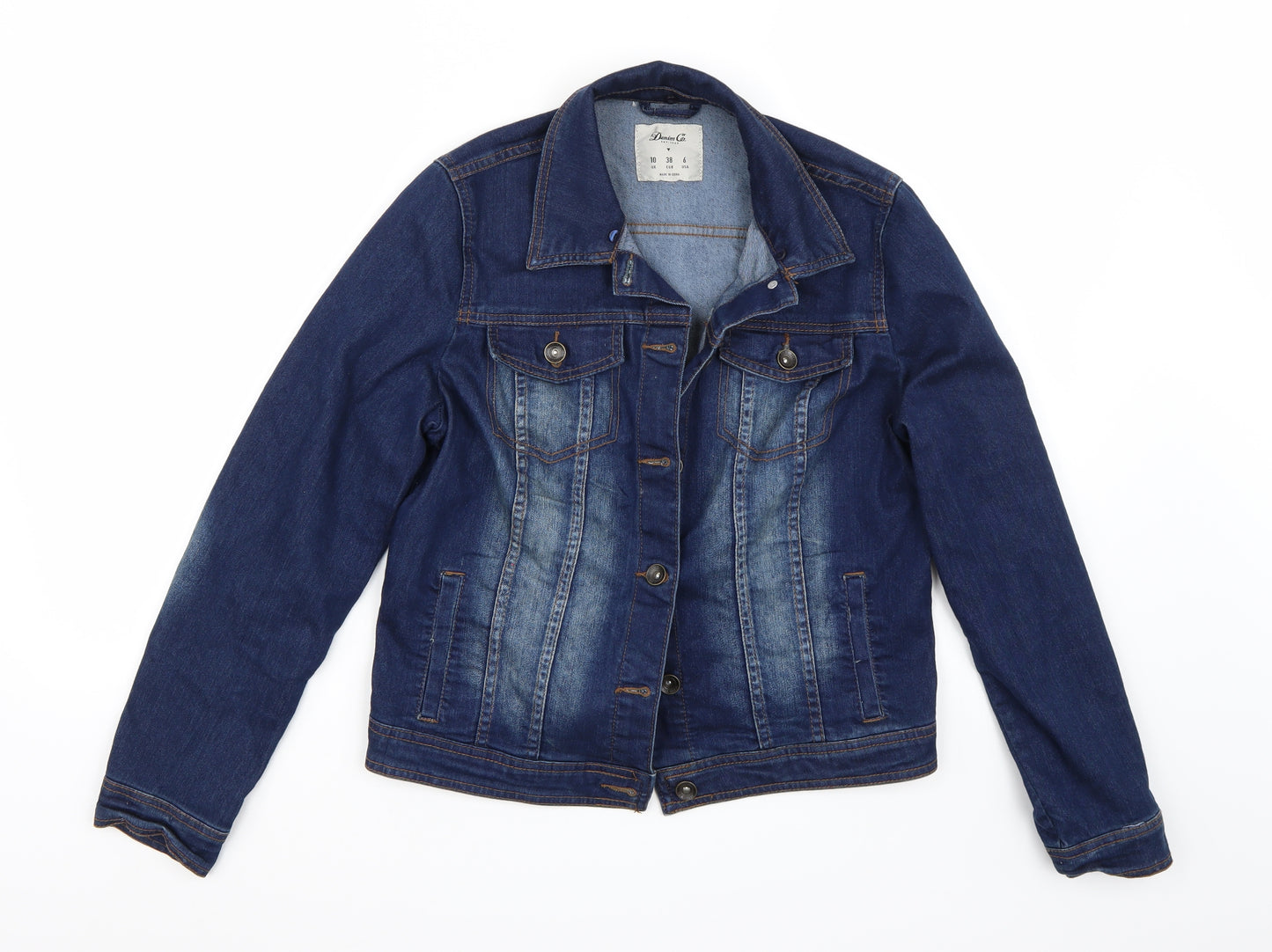 Denim & Co. Womens Blue   Jacket Coat Size 10