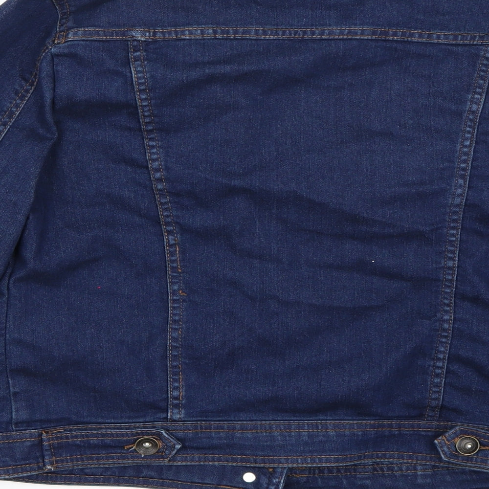 Denim & Co. Womens Blue   Jacket Coat Size 10