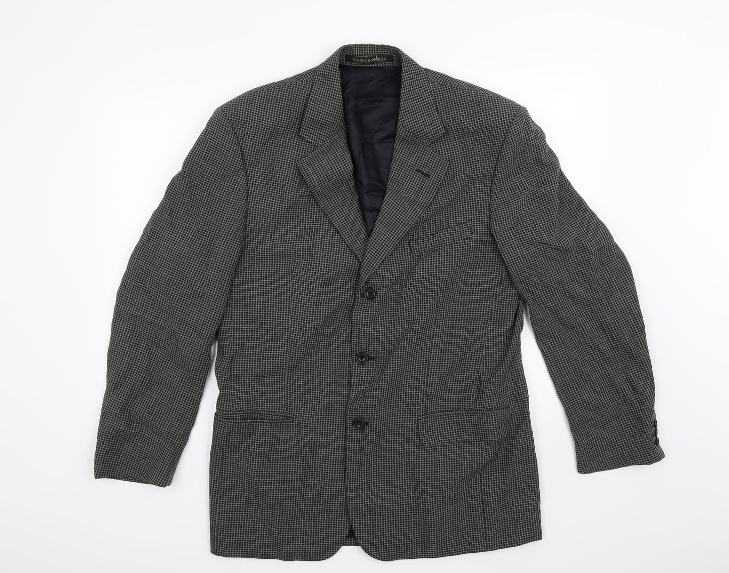 Marks and Spencer Mens Blue Geometric  Jacket Blazer Size 40