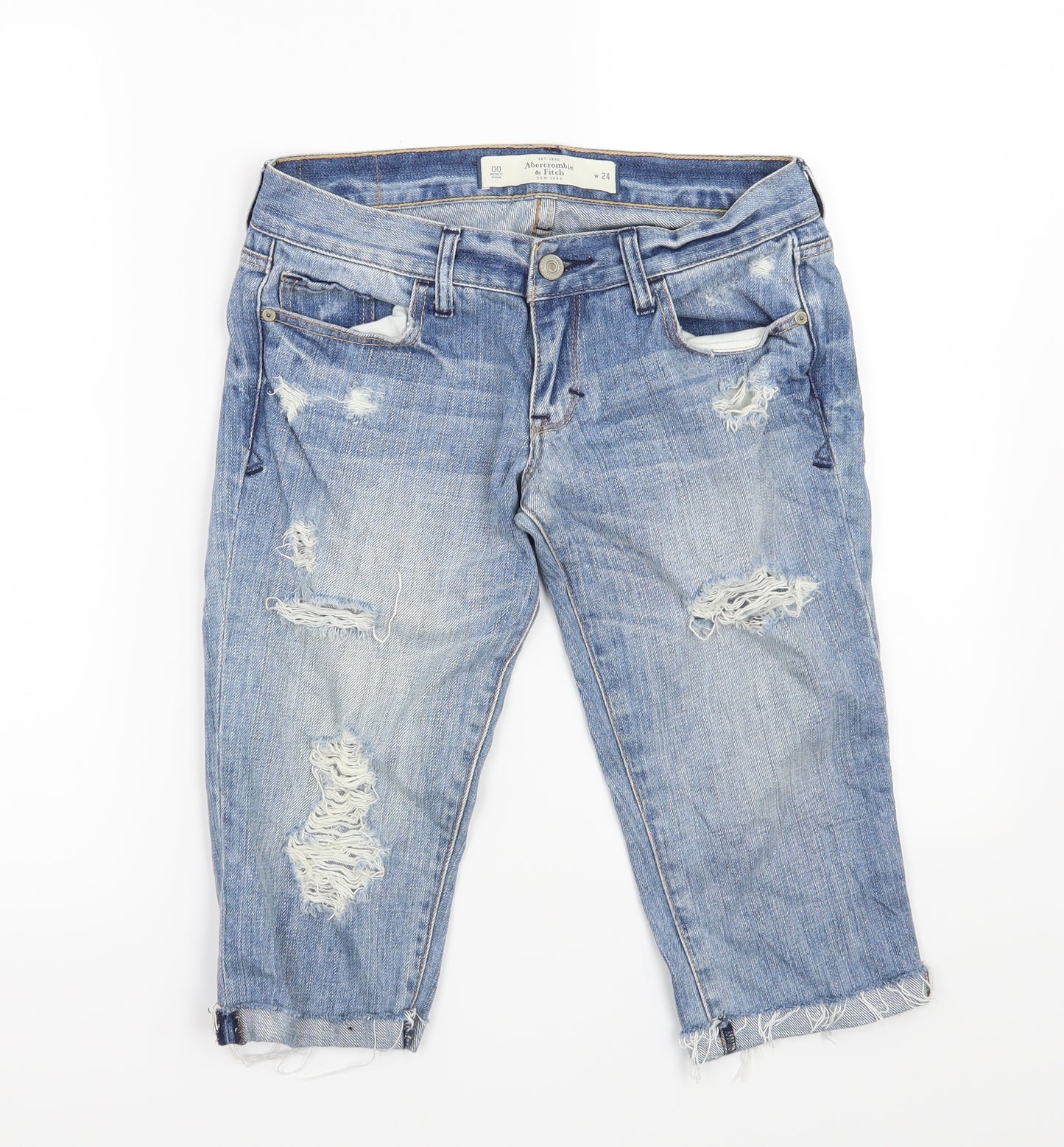 Abercrombie & Fitch Womens Blue   Cut-Off Shorts Size 24 in