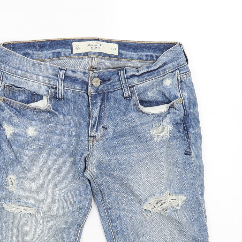 Abercrombie & Fitch Womens Blue   Cut-Off Shorts Size 24 in