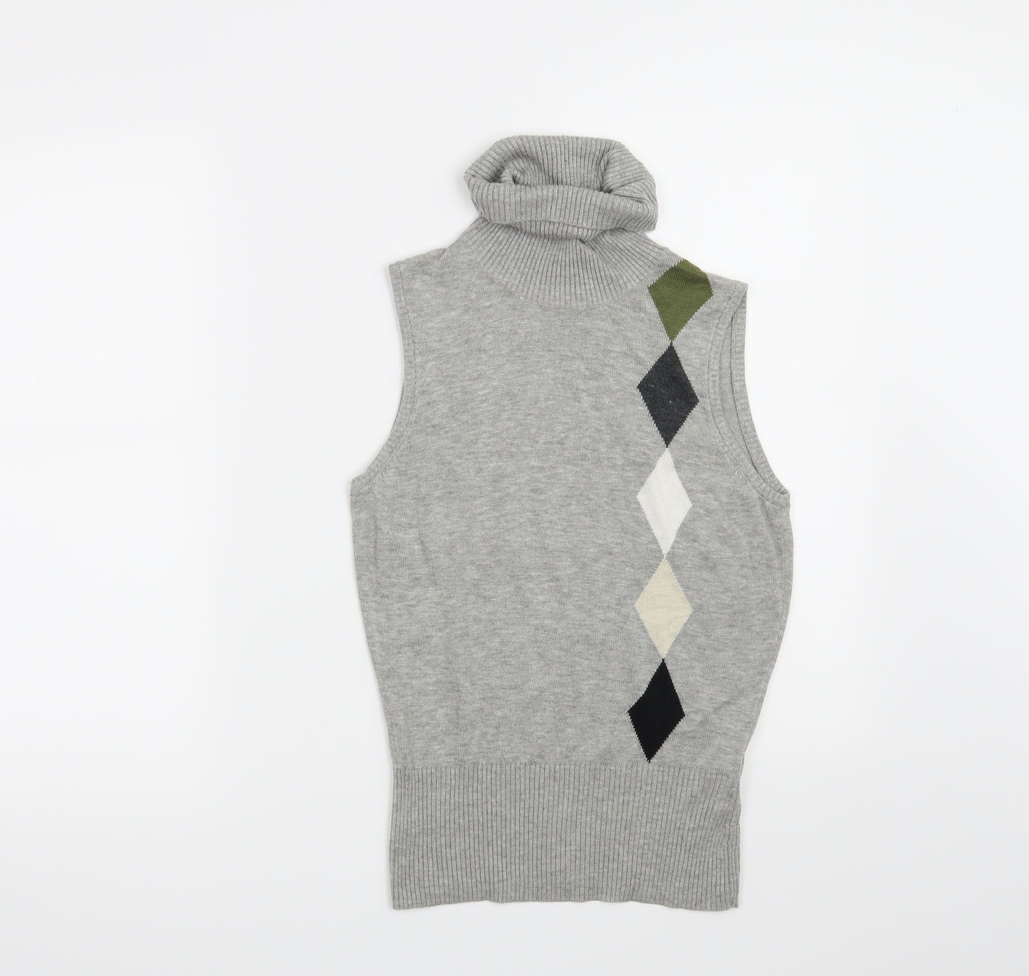 Mexx Womens Grey Argyle/Diamond  Pullover Jumper Size M