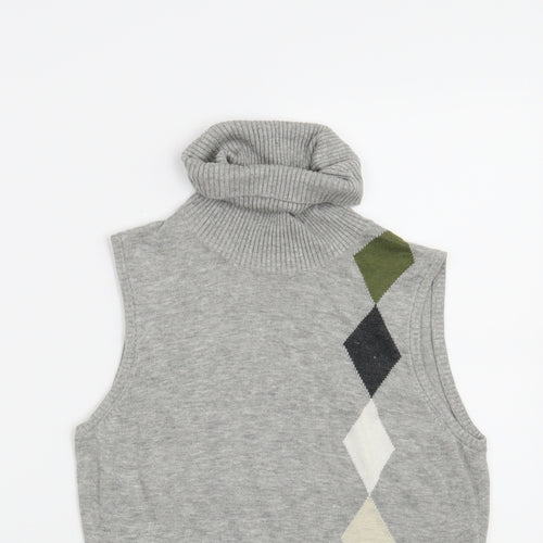Mexx Womens Grey Argyle/Diamond  Pullover Jumper Size M