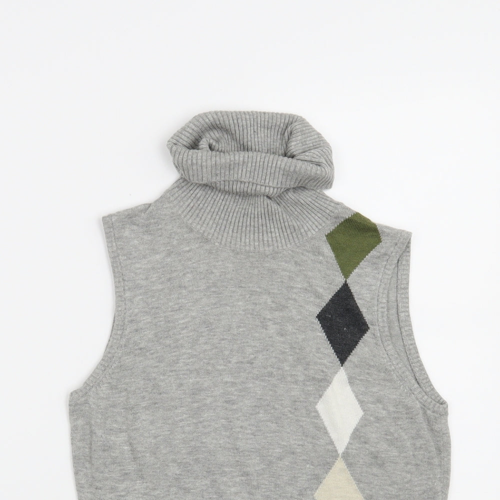 Mexx Womens Grey Argyle/Diamond  Pullover Jumper Size M