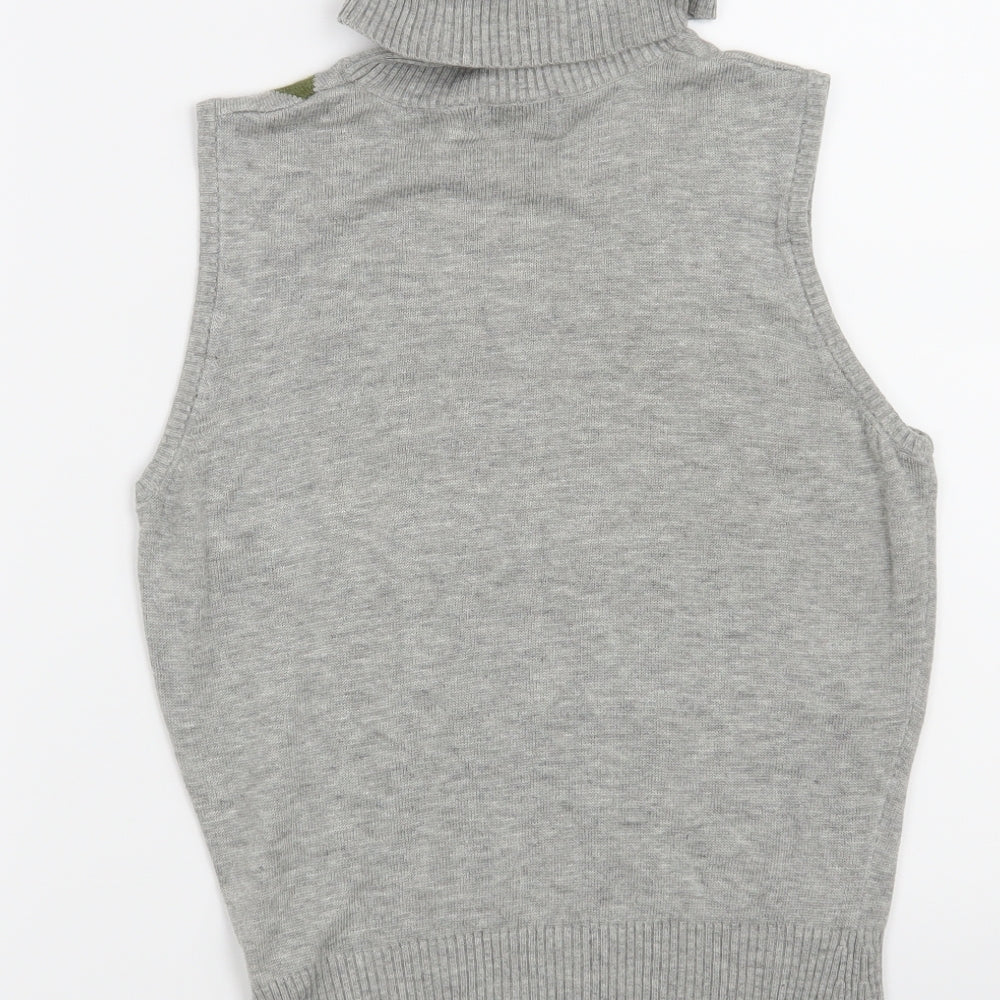 Mexx Womens Grey Argyle/Diamond  Pullover Jumper Size M