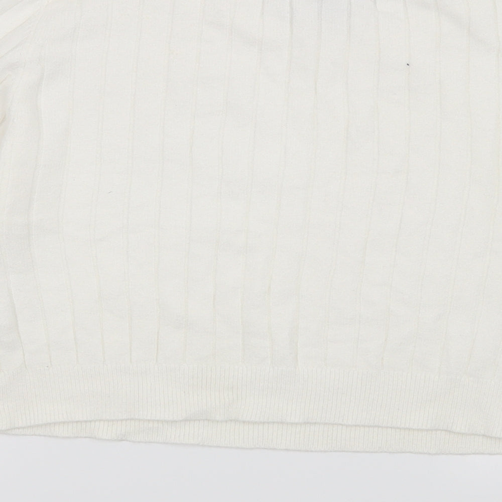 Primark Womens White Striped  Pullover Jumper Size 14
