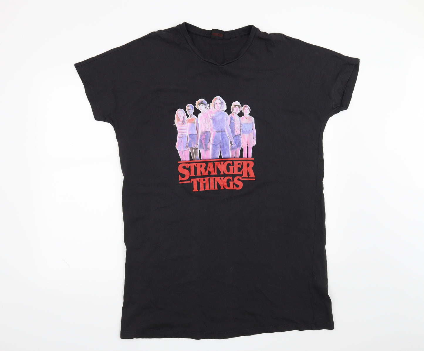 Primark Womens Black   Basic T-Shirt Size 10  - Netflix Stranger Things
