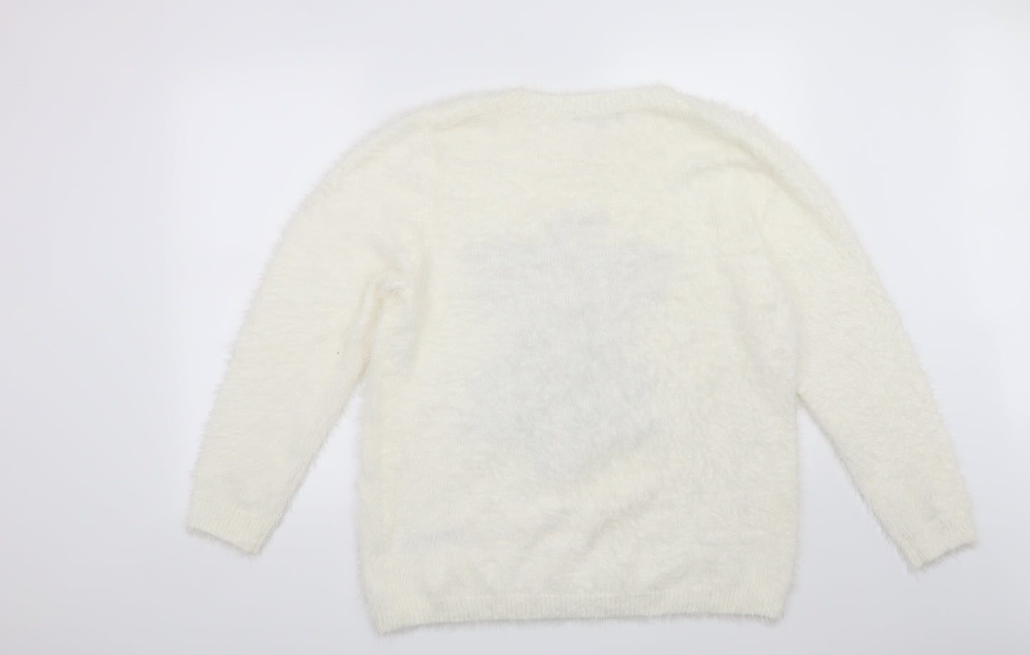 Bonmarché Womens Beige   Pullover Jumper Size 18  - Christmas Snow Flake