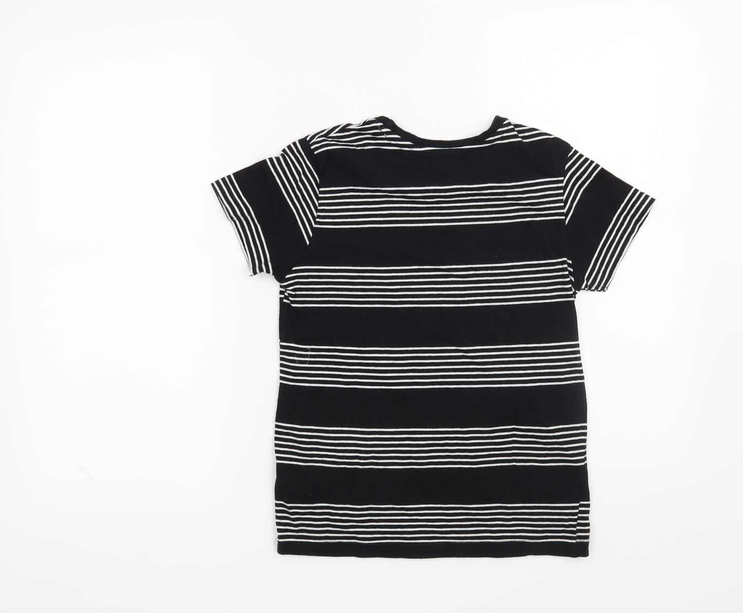 Rebel Boys Black Striped  Basic T-Shirt Size 9-10 Years