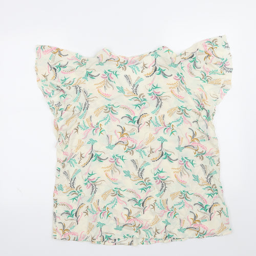 Marks and Spencer Womens Beige Floral  Basic Blouse Size 16